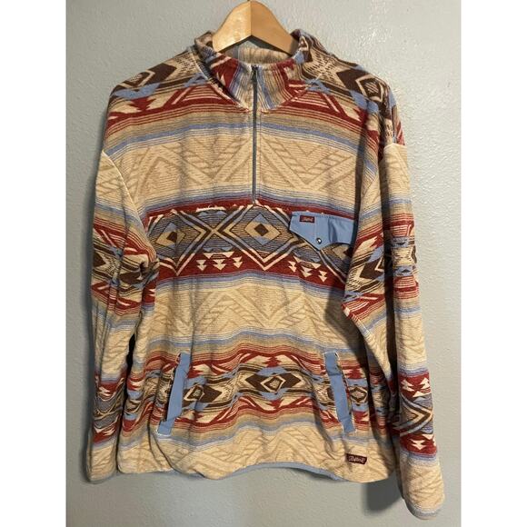 Red Dirt Rafter C Sweatshirt Mens XL Aztec Western Quarter Zip RDQZFLMULC45 - Picture 1 of 8